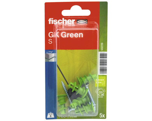 Fischer GK Green S dibluri pentru gips-carton în pachet