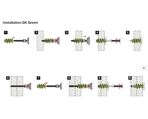 Instrucțiuni de instalare a diblurilor GK Green în zece pași.