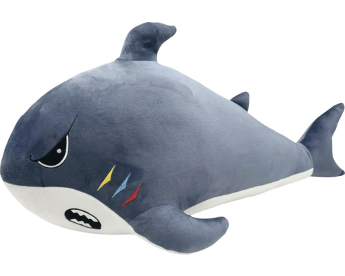 Pernă decorativă rechin 70 cm Rechin de pluș gri