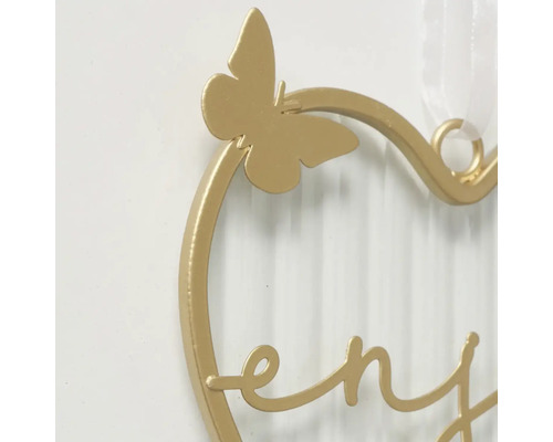 Inimă decorativă cu fluture și inscripție pentru agățat