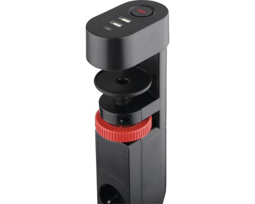 Priza de masă cu porturi USB și clemă de șurub pentru fixare