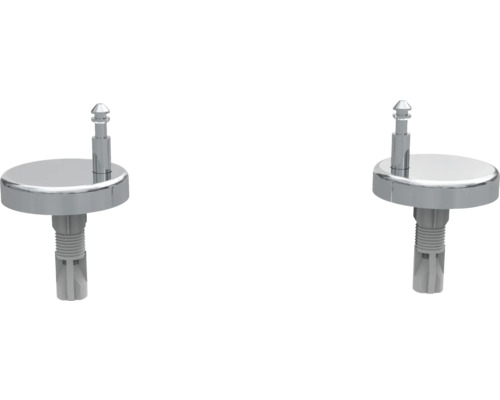 Două elemente de fixare metalice pentru capacul de toaletă