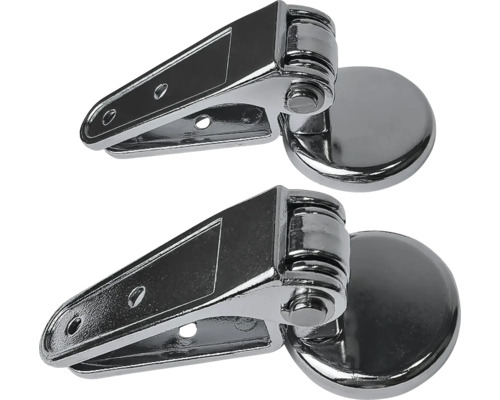 Balamale de schimb form & style pentru capac WC din polirășină, metal cromat Două balamale metalice pentru uși