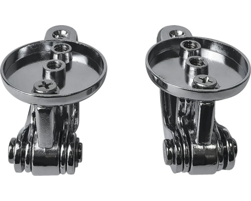 Două suporturi cromate pentru bare de duș