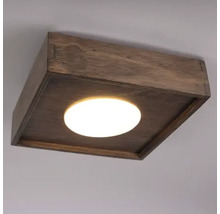 Plafonier pătrat din lemn cu sursă de lumină integrată