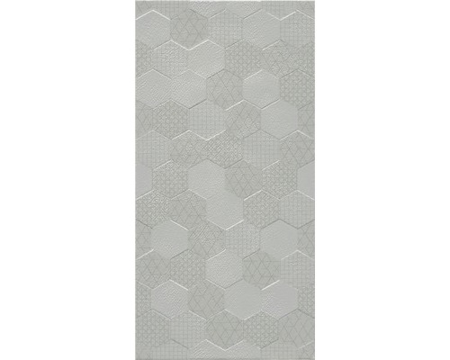 Faianță baie / bucătărie glazurată Grafen Hexagon Grey 30x60 cm