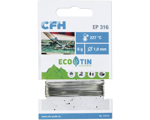 Aliaj de lipit Eco 316 CFH electronic Cositor de lipit CFH EP 316, 6 grame, diametru 1,0 milimetri