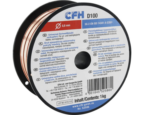 Fir de sudură CFH D100, diametru 0,8 mm, 1 kg