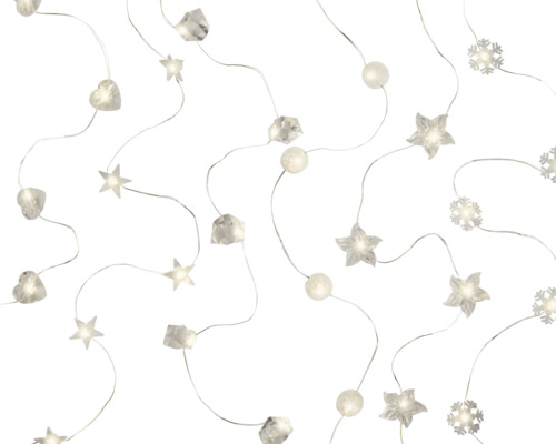 Ghirlandă luminoasă cu stele, inimioare, sfere, fulgi de nea