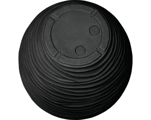 Ghiveci negru cu suprafață canelată