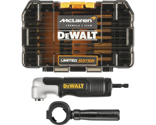 Șurubelniță unghiulară DeWalt McLaren Formula 1 Team cu set de biți în cutie de depozitare