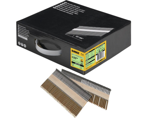 Cuie pe bandă de hârtie DeWalt în cutie cu două benzi de cuie