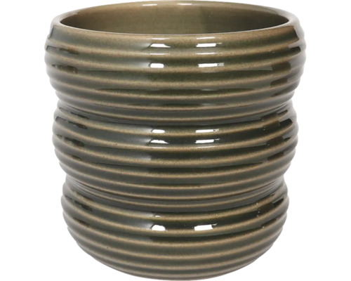 Ghiveci flori Liam ceramică Ø 7 cm H 7 cm verde Vază de flori ceramică cu model canelat