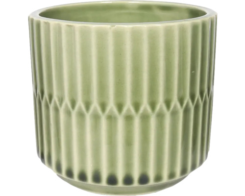 Ghiveci flori Sully ceramică Ø 7 cm H 7 cm verde Ghiveci ceramic cu model canelat