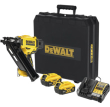 Set pistol de cuie DeWalt cu cutie, baterii și încărcător