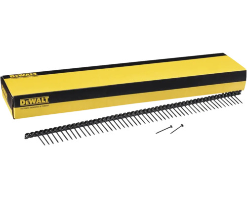 Sigla DeWalt, cuie în bandă cu magazie și două cuie individuale