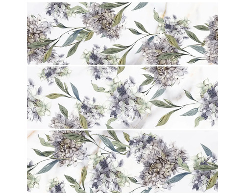 Faianță decorativă rectificată Monet 73,2x74,4 cm, 3 bucăți/set Faianță decorativă cu model floral