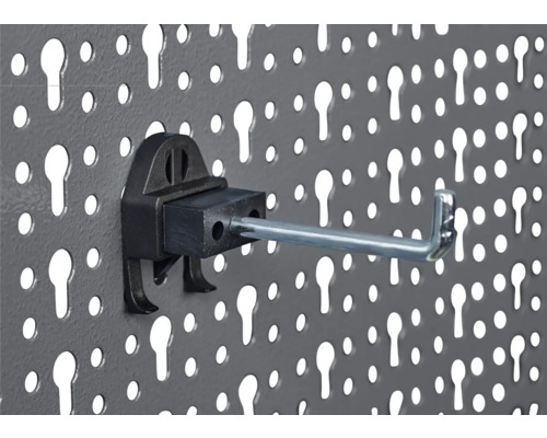 Cârlig pentru panou perforat pentru depozitarea sculelor pe un panou perforat