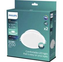 Spoturi LED încastrate Meson 23,5W 1820 lumeni, 4000K, Ø215 mm, alb, pachet 2 bucăți