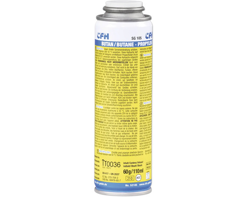 Cartuș gaz CFH cu butan, propan și propilenă, volum de umplere 60 grame