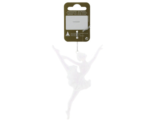 Decorațiune balerină cu agățătoare 13 cm lila cu sclipici Decorațiune de pom de Crăciun balerină