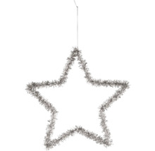 Stea decorativă argintie de agățat