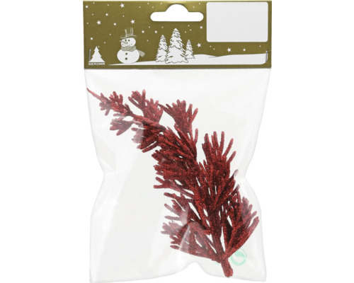 Ramură decorativă plastic 14 cm roșu Ramură decorativă în pungă