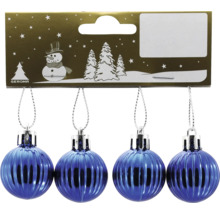 Set de patru globuri albastre de Crăciun