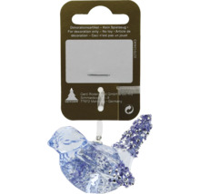 Figurină decorativă pasăre din sticlă cu agățătoare