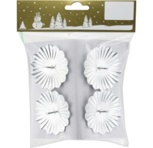 Pachet cu patru decorațiuni argintii stea de Crăciun