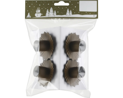 Set suport lumânări metal 6 cm maro 4 buc. Butoni de mobilă la set de patru