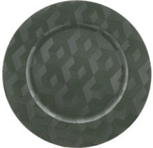 Farfurie decorativă verde cu model geometric