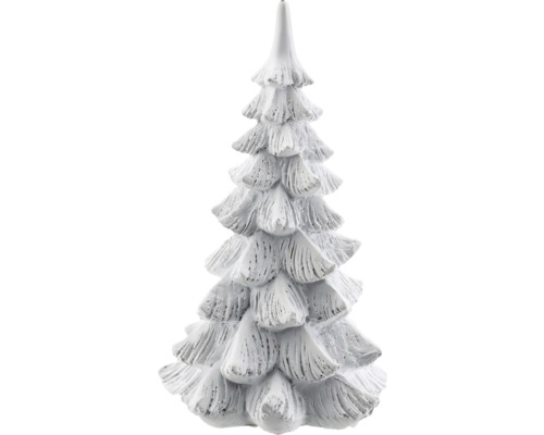 Brad decorativ cu suport polirășină 9x15,5 cm alb Figurină decorativă brad de Crăciun