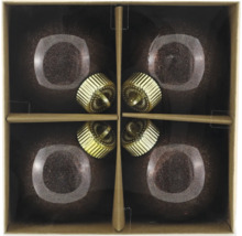 Pachet de patru globuri de Crăciun într-o cutie