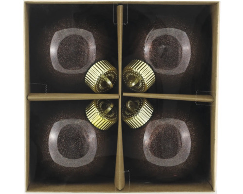 Set globuri Crăciun plastic Ø 8 cm burgund 4 buc. Pachet de patru globuri de Crăciun într-o cutie