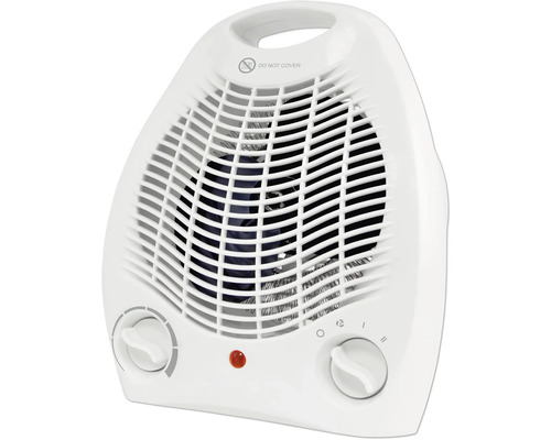 Aerotermă albă cu butoane rotative pentru controlul temperaturii