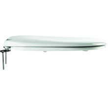 Capac de toaletă alb cu material de fixare