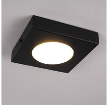 Plafonieră pătrată de culoare neagră cu sursă de lumină rotundă