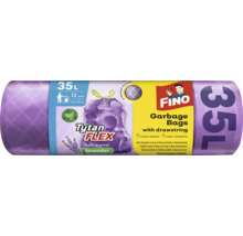 Saci de gunoi Fino Tytan Flex cu parfum de lavandă și volum de 35 litri, 12 bucăți
