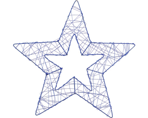 Decorațiune stea din sârmă 15 cm albastru Stea decorativă din împletitură de sârmă