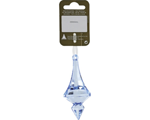 Decorațiune glob cu agățătoare plastic 9,2x4 cm albastru Pandantiv decorativ din sticlă