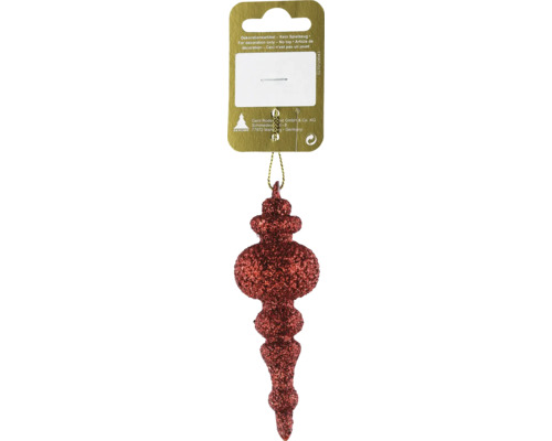 Decorațiune cu agățătoare plastic 12 cm roșu Ornament pentru pomul de Crăciun cu suport