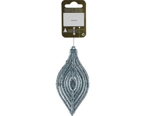 Decorațiune cu agățătoare plastic 6 cm albastru Ornament de brad argintiu în formă de frunză ca articol decorativ