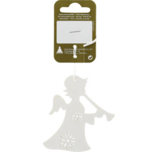 Pandantiv din lemn înger cu trompetă ca decorațiune de Crăciun