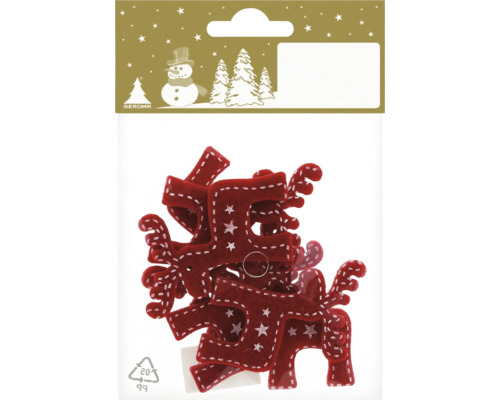 Cutie 6 reni decorativ pâslă roșu Reni decorativi din pâslă, decorațiune de Crăciun