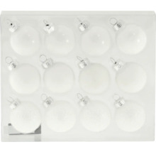 Set de douăsprezece globuri de Crăciun din sticlă