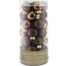 Pachet de globuri de Crăciun maro din sticlă