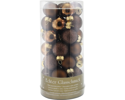 Pachet de globuri de Crăciun maro din sticlă