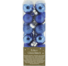 Pachet de globuri albastre din sticlă pentru bradul de Crăciun