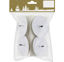 Patru glisiere rotunde pentru mobilă cu știft într-un ambalaj transparent.